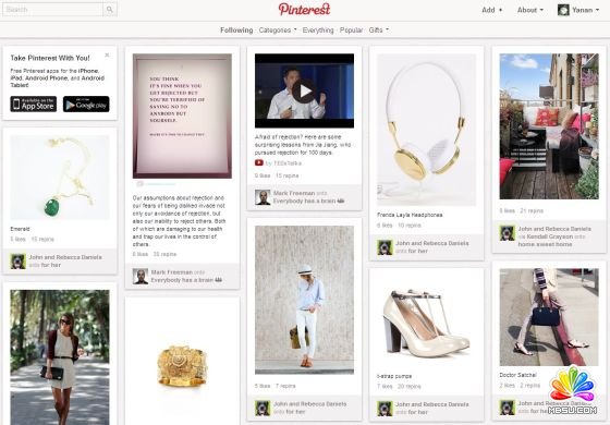 Pinterest的瀑布流式網(wǎng)站設(shè)計