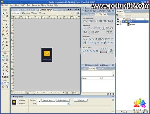 Fireworks教程:繪制矢量的郵件圖標